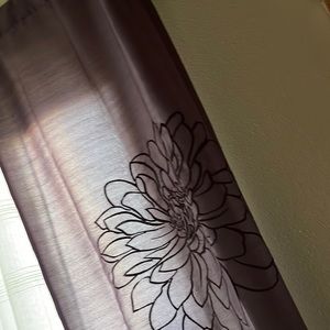 Lined purple window panels